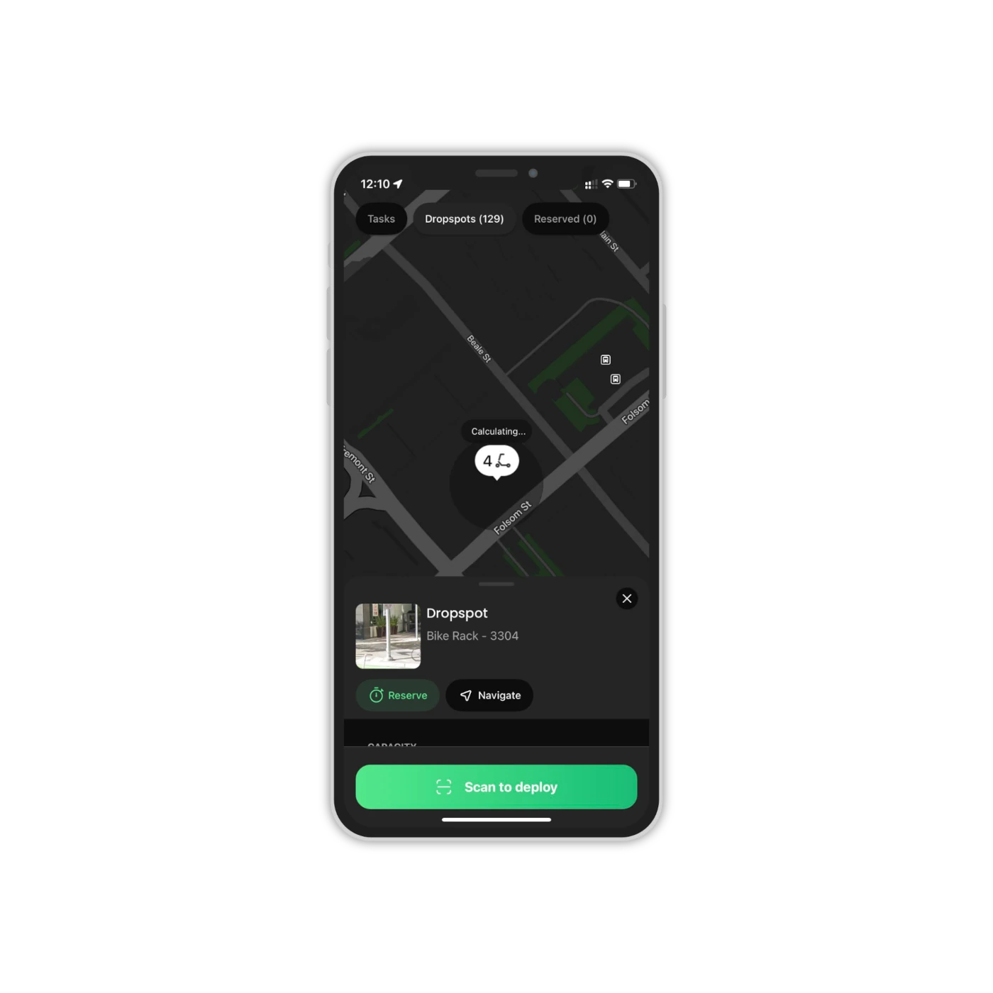 iPhone app delivery screen